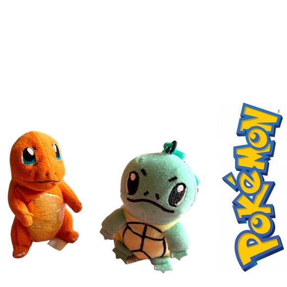 Pokémon Vintage Plushes Squirtle Charmander Nintendo 1998 - Picture 1 of 11